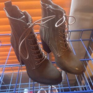 Express Brown Lace-Up Ankle Boots